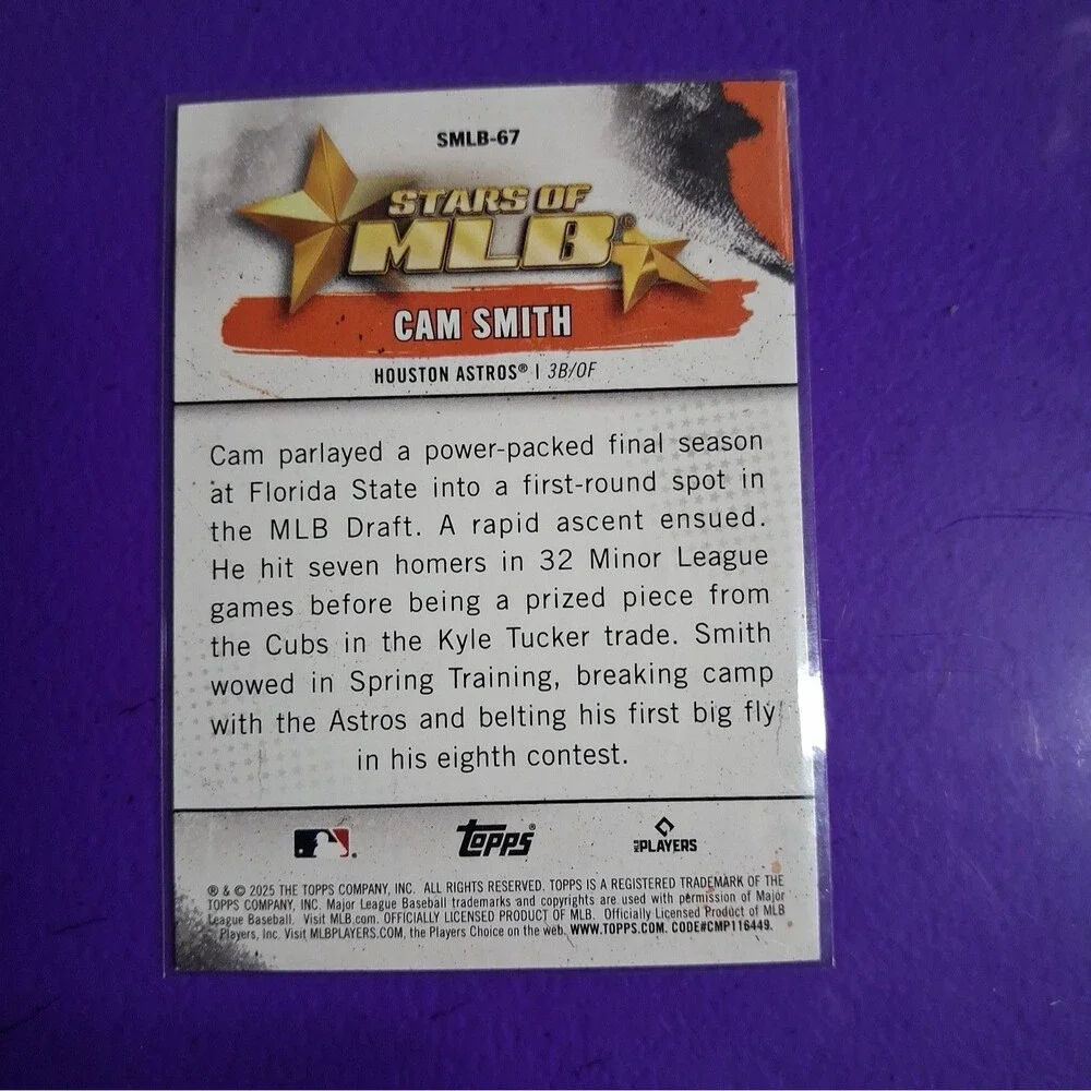 2025 Topps Update Series - Stars of Mlb Cam Smith #SMLB-67 (RC)